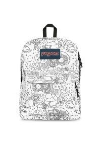 Plecak JanSport SuperBreak One EK0A5BAGW231 - biało-czarny. Kolor: biały, czarny, wielokolorowy. Materiał: poliester. Styl: sportowy, casual, klasyczny #1