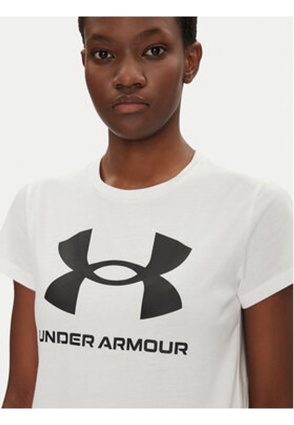 Under Armour T-Shirt Rival Logo SS 1356305 Biały Regular Fit. Kolor: biały. Materiał: syntetyk