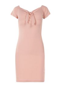 Born2be - Jasnoróżowa Sukienka Bolimei. Kolor: różowy. Materiał: bawełna. Długość rękawa: krótki rękaw. Wzór: gładki. Sezon: lato. Długość: mini #5