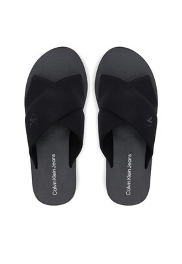 Calvin Klein Jeans Klapki Cross Sandal Crxs Tx YM0YM01223 Czarny. Kolor: czarny. Materiał: materiał