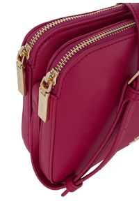 Ochnik - Fuksjowa trzykomorowa torebka damska. Kolor: różowy. Materiał: skórzane. Styl: klasyczny. Rodzaj torebki: na ramię #5