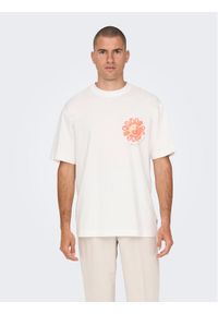 Only & Sons T-Shirt 22025281 Biały Relaxed Fit. Kolor: biały. Materiał: bawełna