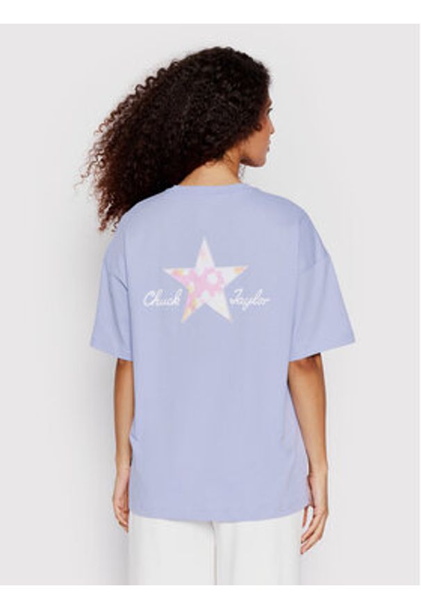 Converse T-Shirt 10023207-A02 Fioletowy Loose Fit. Kolor: fioletowy. Materiał: bawełna