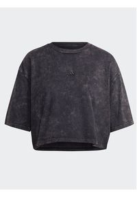 Adidas - adidas T-Shirt ALL SZN Fleece Washed IL1512 Czarny Loose Fit. Kolor: czarny. Materiał: bawełna #6