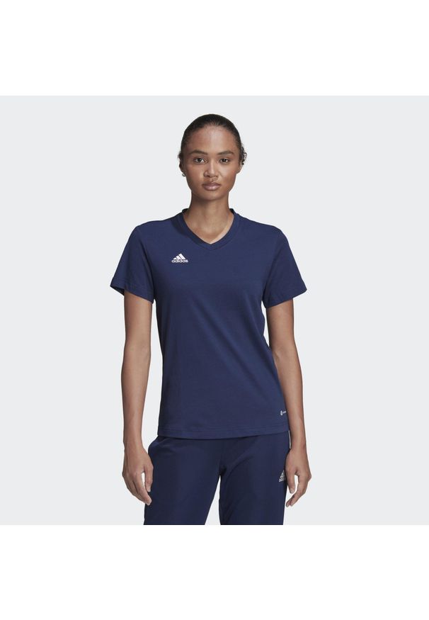 Adidas - Koszulka damska adidas Entrada 22. Kolor: niebieski. Sport: piłka nożna, fitness