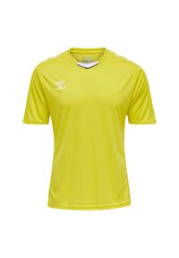 Koszulka piłkarska z krótkim rękawem męska Hummel Core XK Poly Jersey S/S. Kolor: zielony, wielokolorowy, żółty. Materiał: jersey. Długość rękawa: krótki rękaw. Długość: krótkie. Sport: piłka nożna #1