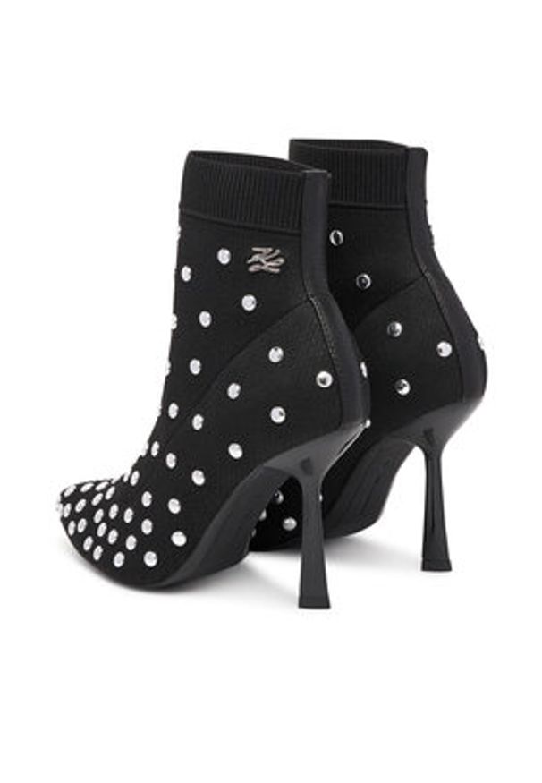 Karl Lagerfeld - KARL LAGERFELD Botki Pandara KL31367 Czarny. Kolor: czarny. Materiał: materiał