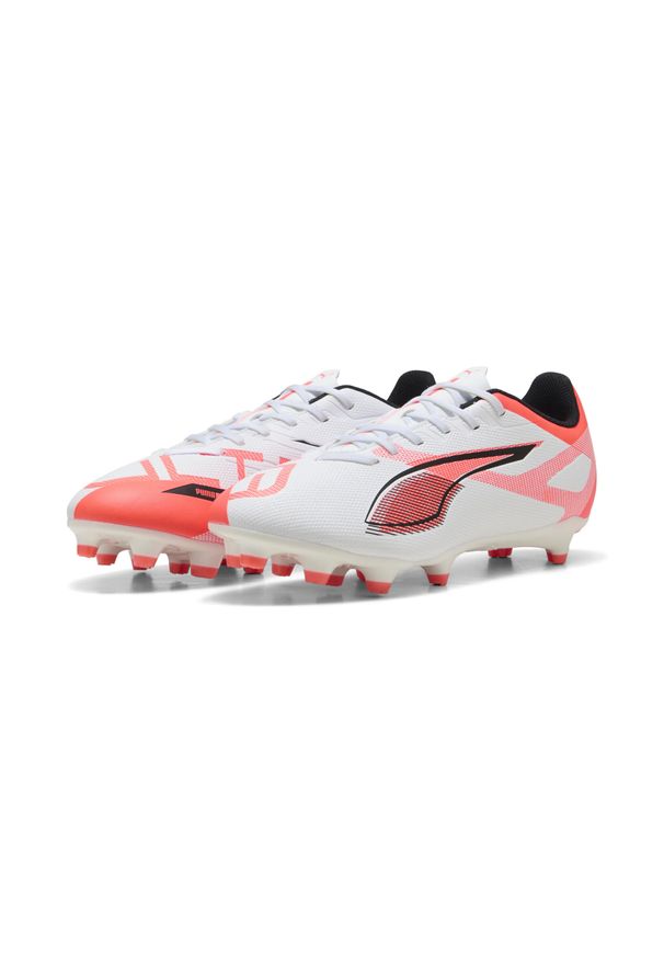 Puma - Buty piłkarskie ULTRA 5 PLAY FG/AG PUMA White Black Glowing Red. Kolor: biały, czarny, czerwony, wielokolorowy. Materiał: syntetyk, materiał. Szerokość cholewki: normalna. Sport: piłka nożna