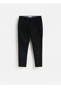Reserved - Spodnie chino slim fit - czarny. Kolor: czarny. Materiał: bawełna, tkanina #1