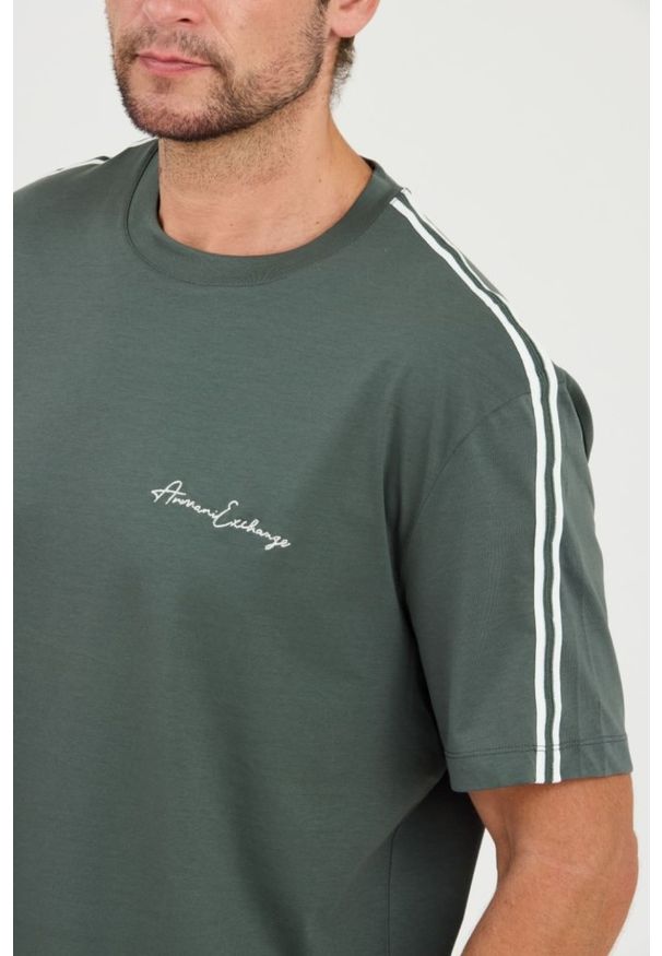 Armani Exchange - ARMANI EXCHANGE Zielony t-shirt. Kolor: zielony