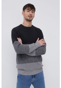 Pepe Jeans Sweter z domieszką wełny męski kolor szary. Okazja: na co dzień. Kolor: szary. Materiał: wełna. Długość rękawa: długi rękaw. Długość: długie. Styl: casual