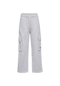 Dziewczęce spodnie dresowe cargo Hummel Loose. Kolor: szary. Materiał: dresówka #1