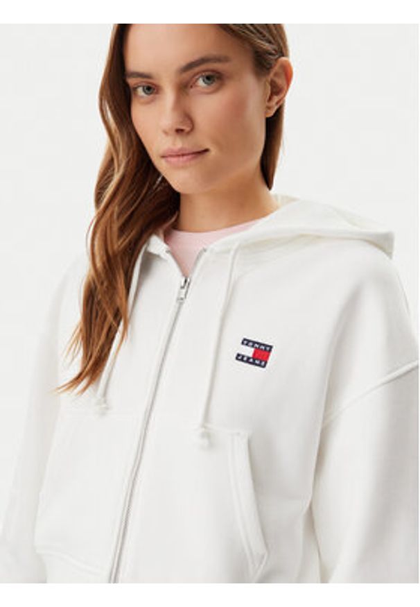 Tommy Jeans Bluza DW0DW21355 Biały Boxy Fit. Kolor: biały. Materiał: bawełna