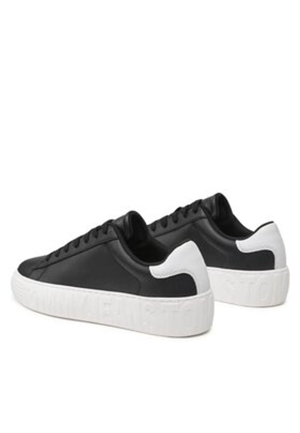 Tommy Jeans Sneakersy Leather Outsole EM0EM01159 Czarny. Kolor: czarny. Materiał: skóra