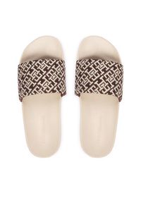 TOMMY HILFIGER - Tommy Hilfiger Klapki Monogram Pool Slide FW0FW09423 Brązowy. Kolor: brązowy. Materiał: materiał #2