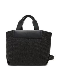 Calvin Klein Torebka Ck Raffia Small Tote Crossbody K60K613026 Czarny. Kolor: czarny