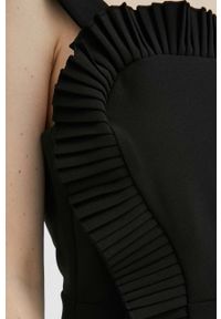 The Kooples sukienka kolor czarny mini prosta. Okazja: na co dzień. Kolor: czarny. Długość rękawa: na ramiączkach. Typ sukienki: proste. Styl: casual. Długość: mini #6