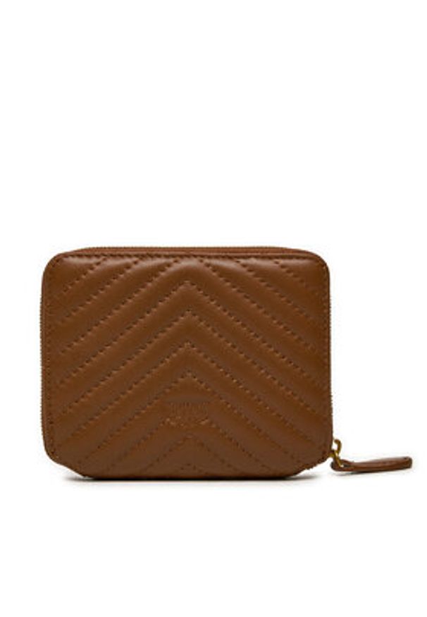 Pinko Duży Portfel Damski Taylor Zip Around . AI 24-25 PCPL 100249 A0GK Brązowy. Kolor: brązowy. Materiał: skóra