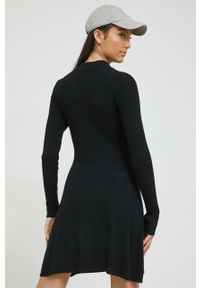 only - Only sukienka kolor czarny mini dopasowana. Kolor: czarny. Długość rękawa: długi rękaw. Typ sukienki: dopasowane. Długość: mini #5