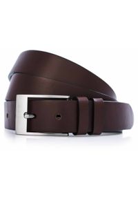Modini - Brązowy duży pasek męski XXL KXL3. Kolor: brązowy. Materiał: skóra. Styl: elegancki, klasyczny #1