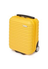 Wittchen - Walizka kabinowa z ABS-u z żebrowaniem żółta. Kolor: żółty. Styl: elegancki #5
