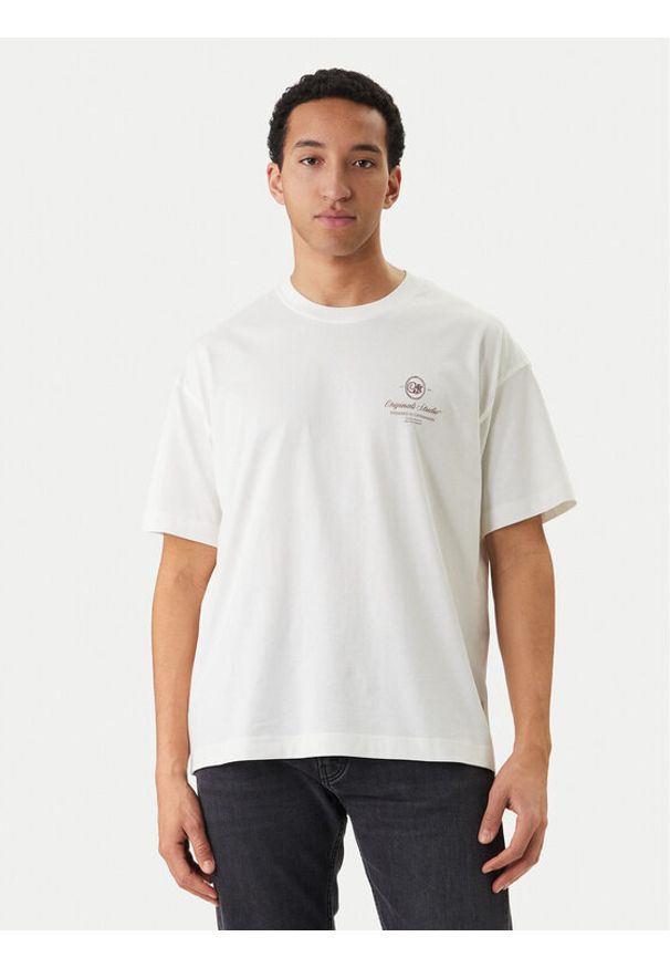 Jack & Jones T-Shirt Niagara 12293422 Écru Regular Fit. Kolor: kremowy. Materiał: bawełna