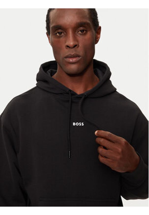 BOSS - Boss Bluza WeSmallhood 50514530 Czarny Regular Fit. Kolor: czarny. Materiał: bawełna