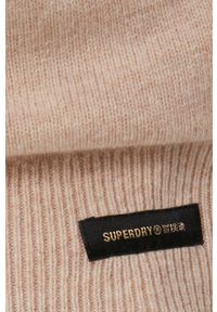 Superdry sweter wełniany męski kolor beżowy. Okazja: na co dzień. Kolor: beżowy. Materiał: wełna. Długość rękawa: długi rękaw. Długość: długie. Styl: casual #5