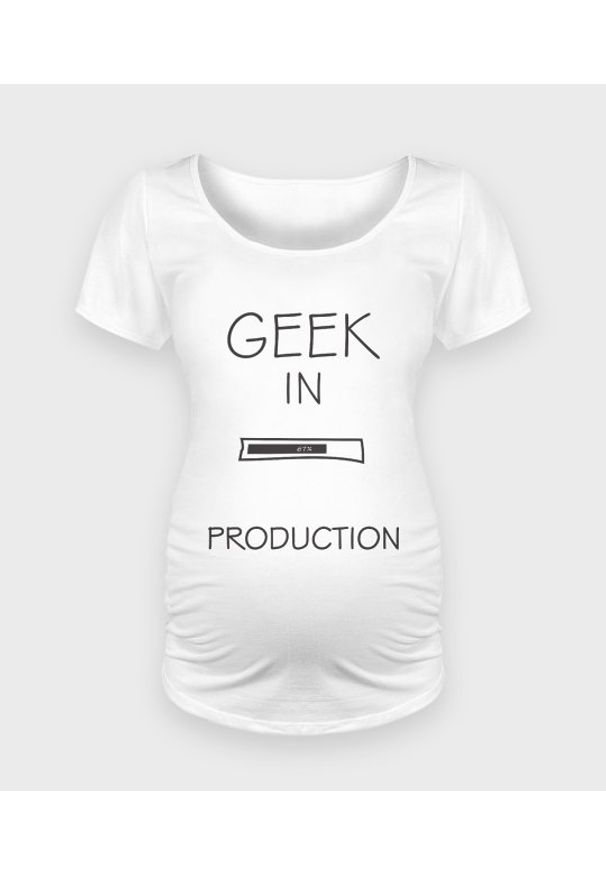 MegaKoszulki - Koszulka damska ciążowa - Oversize Geek in production - Ciąża. Kolekcja: moda ciążowa