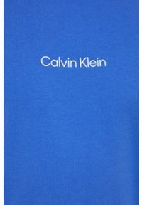 Calvin Klein Underwear T-shirt piżamowy gładka. Kolor: niebieski. Materiał: dzianina. Wzór: gładki
