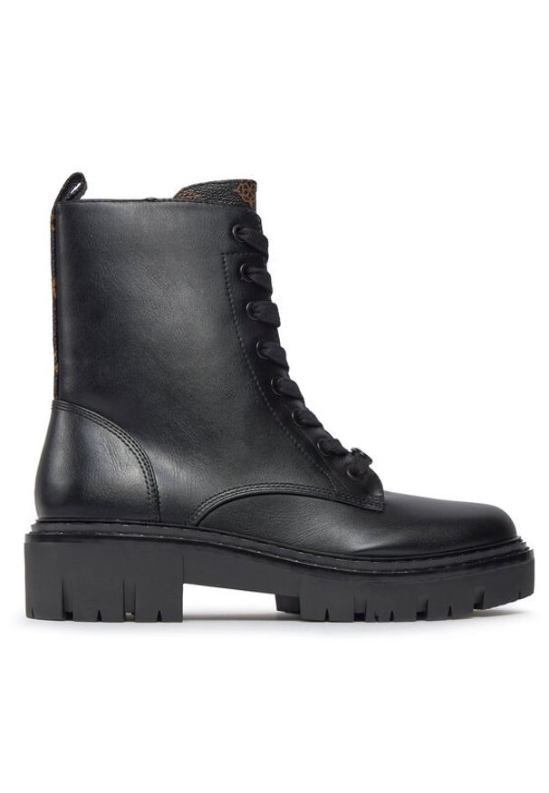 Guess Trzewiki Jefei FLPJFI FAL10 Czarny. Kolor: czarny. Materiał: skóra