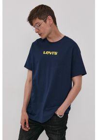 Levi's® - Levi's T-shirt męski kolor granatowy z nadrukiem. Okazja: na spotkanie biznesowe, na co dzień. Kolor: niebieski. Materiał: dzianina. Wzór: nadruk. Styl: biznesowy, casual #3