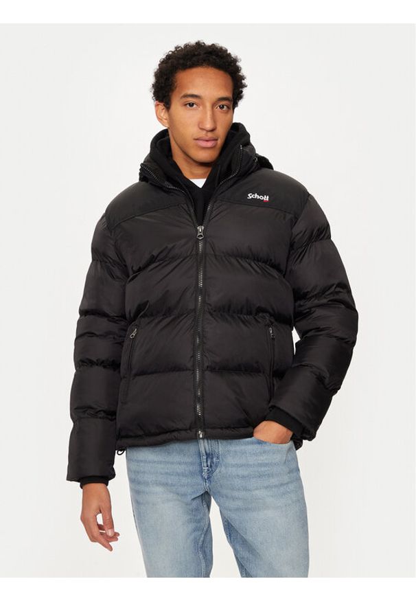 Schott NYC Kurtka zimowa UTAH Czarny Regular Fit. Kolor: czarny. Materiał: syntetyk. Sezon: zima