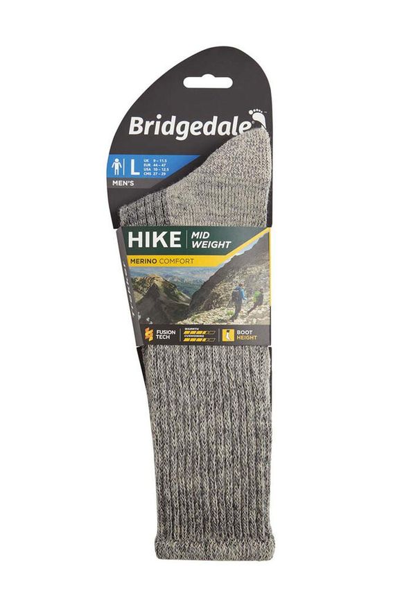 BRIDGEDALE - Skarpetki trekkingowe Bridgedale Hike Lt Merino C Boot. Kolor: szary. Sport: turystyka piesza