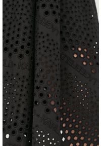 Karl Lagerfeld spódnica bawełniana 221W1203 kolor czarny midi rozkloszowana. Kolor: czarny. Materiał: bawełna #2