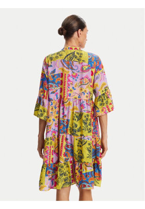 Iconique Sukienka letnia IC25-124 Kolorowy Relaxed Fit. Materiał: syntetyk. Wzór: kolorowy. Sezon: lato