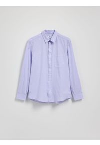 Reserved - Koszula regular z dodatkiem lnu - lawendowy. Kolor: fioletowy. Materiał: len