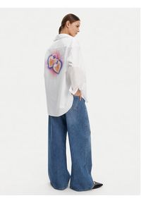 Hugo - HUGO Koszula 50537159 Biały Oversize. Kolor: biały. Materiał: bawełna