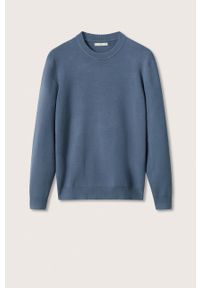 Mango Man sweter Luxus męski lekki. Okazja: na co dzień. Kolor: niebieski. Materiał: włókno. Długość rękawa: długi rękaw. Długość: długie. Styl: casual #4