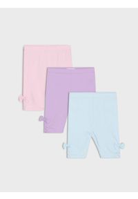 Sinsay - Krótkie legginsy z ozdobnymi kokardami 3 pack - wielobarwny. Długość: krótkie