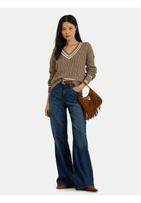 Lauren Ralph Lauren - LAUREN RALPH LAUREN Sweter 200979662002 Brązowy Relaxed Fit. Kolor: brązowy. Materiał: bawełna