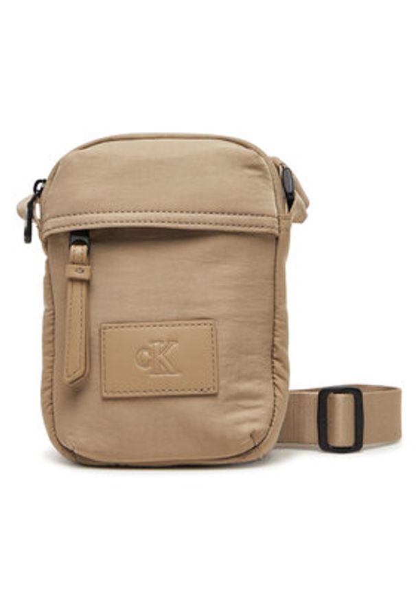 Calvin Klein Jeans Saszetka Metro Nylon Reporter S Ny LV04G3089G Beżowy. Kolor: beżowy. Materiał: materiał