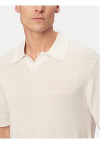 Calvin Klein Polo LV04LF313G Biały Regular Fit. Typ kołnierza: polo. Kolor: biały. Materiał: wiskoza #5