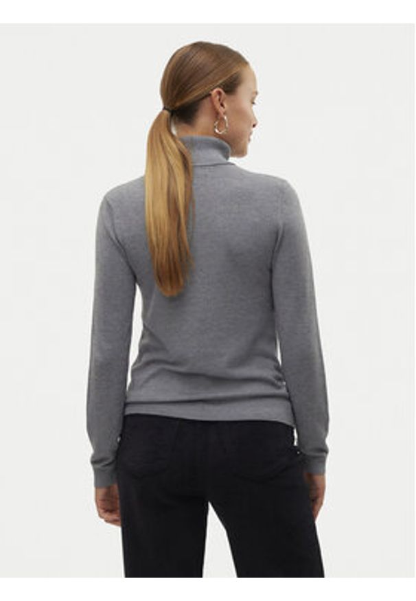 Vero Moda Golf Iris 10320450 Szary Slim Fit. Typ kołnierza: golf. Kolor: szary. Materiał: wiskoza, syntetyk