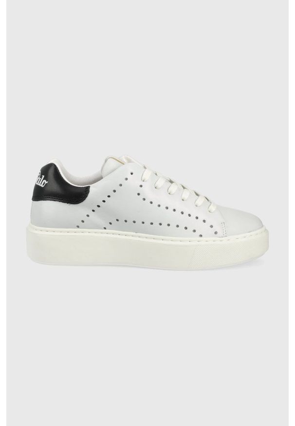 Buffalo buty skórzane Rocco kolor szary. Nosek buta: okrągły. Zapięcie: sznurówki. Kolor: szary. Materiał: skóra