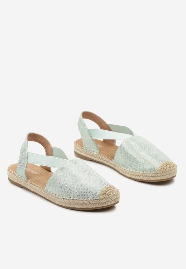 Born2be - Jasnozielone Płaskie Espadryle z Imitacji Skóry Wialla. Kolor: zielony. Materiał: skóra. Sezon: lato