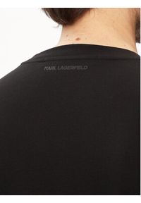 Karl Lagerfeld - KARL LAGERFELD T-Shirt 755063 542241 Czarny Regular Fit. Typ kołnierza: dekolt w karo. Kolor: czarny. Materiał: bawełna #4
