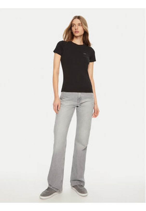 Guess Jeans T-Shirt W5RI52 J1314 Czarny Regular Fit. Kolor: czarny. Materiał: bawełna