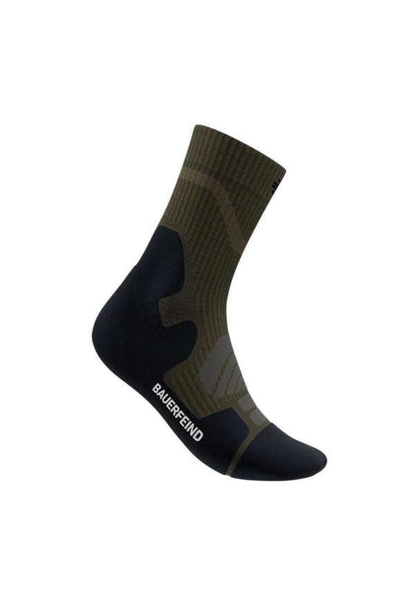 BAUERFEIND - Skarpetki średniej wysokości z wełny merino Bauerfeind Merino. Kolor: zielony. Materiał: wełna. Sport: turystyka piesza
