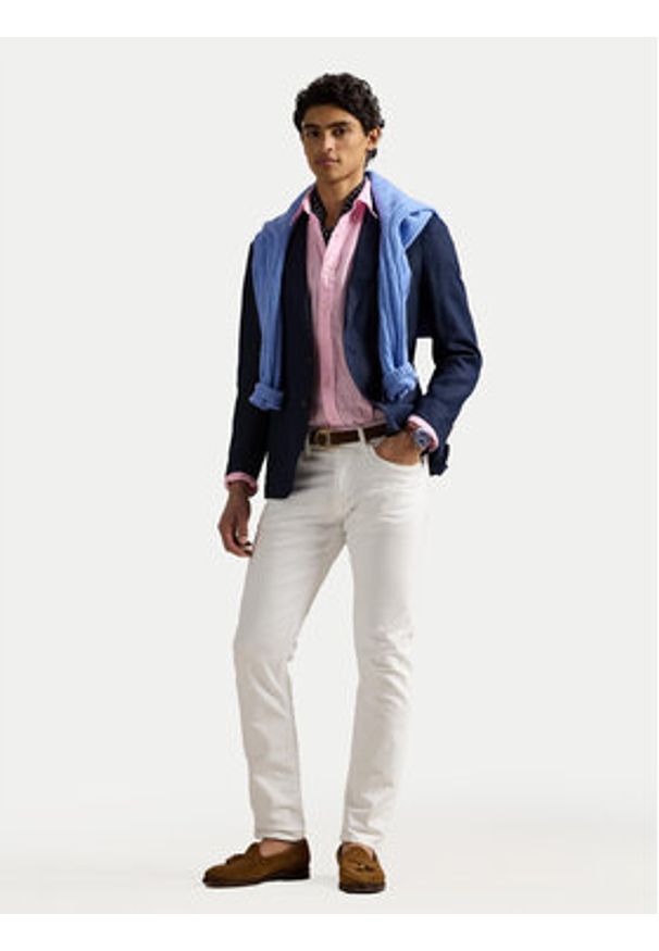 Polo Ralph Lauren Koszula 710968915002 Różowy Slim Fit. Typ kołnierza: polo. Kolor: różowy. Materiał: len